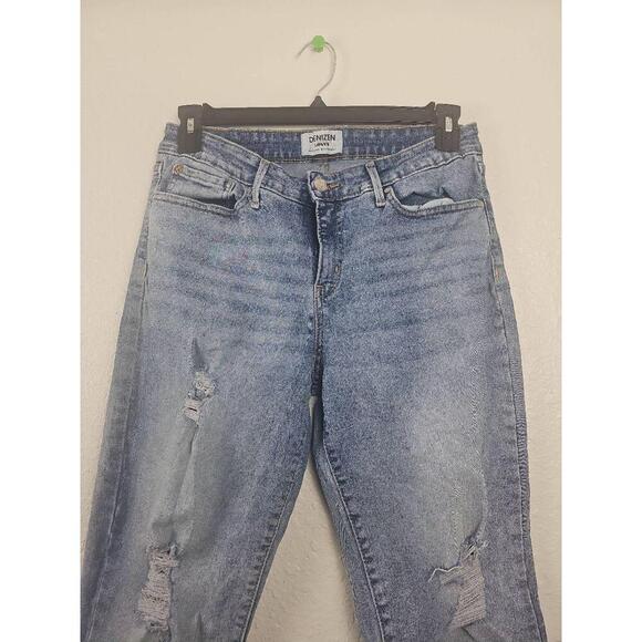 Denizen By Levis Size 14 Blue Boyfriend Jeans Mid Rise Stretchy - Picture 4 of 8